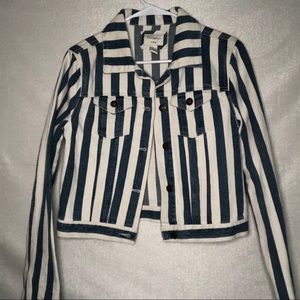 Forever 21 denim stripe jacket